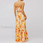 Floral Bodycon Spaghetti Maxi Dress