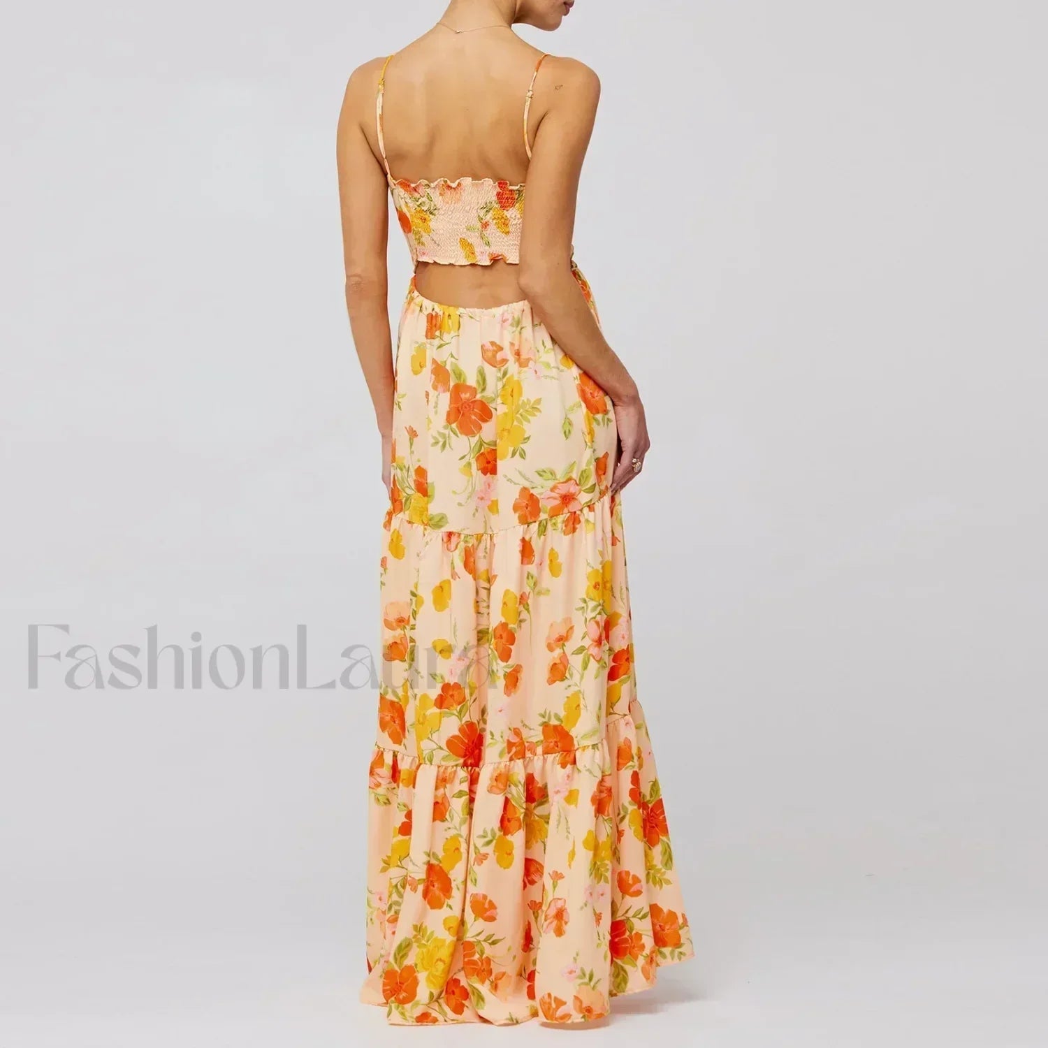Floral Bodycon Spaghetti Maxi Dress