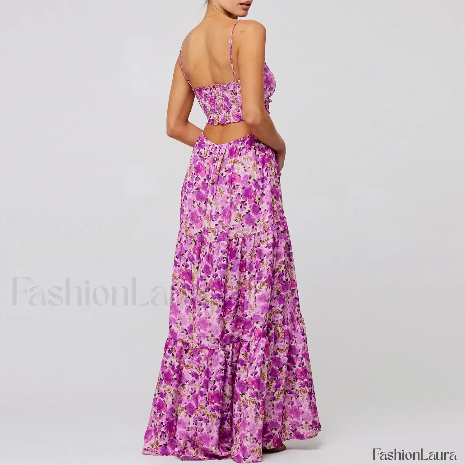 Floral Bodycon Spaghetti Maxi Dress
