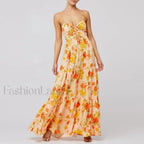Floral Bodycon Spaghetti Maxi Dress