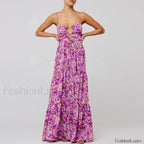 Floral Bodycon Spaghetti Maxi Dress
