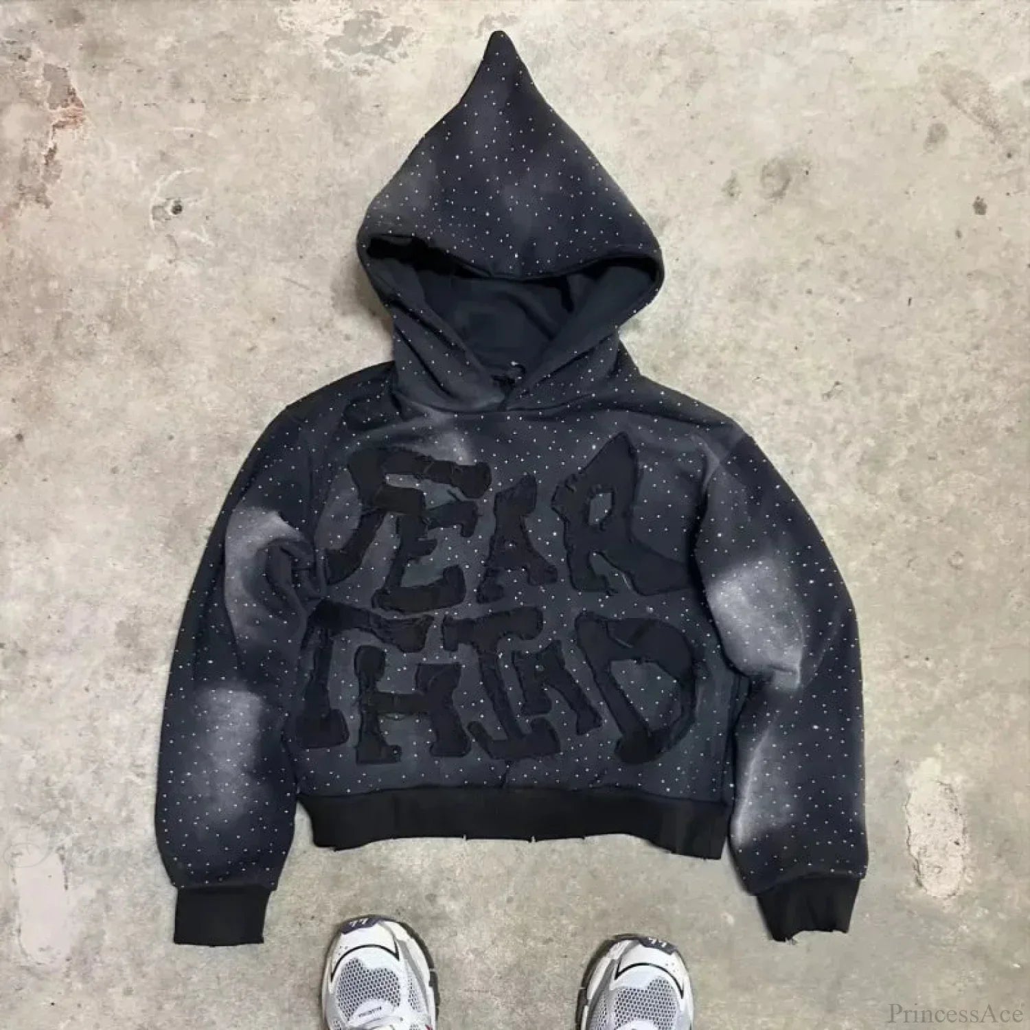 Y2K Gothic Skull Design Hoodie