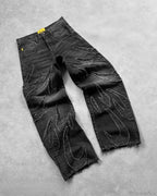 Y2K Gothic Tear Embroidered Pant