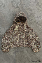 Y2K Leopard Print Hip-Hop Hoodie