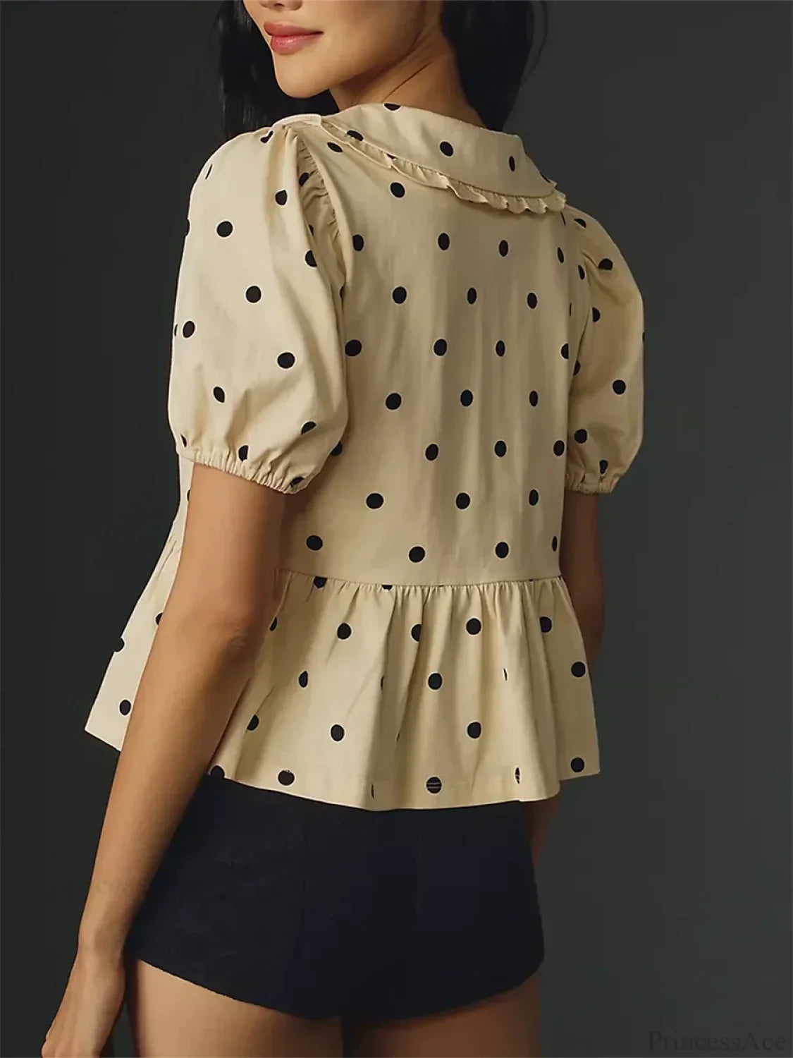 Y2K Peplum Ruffle Plaid Blouse