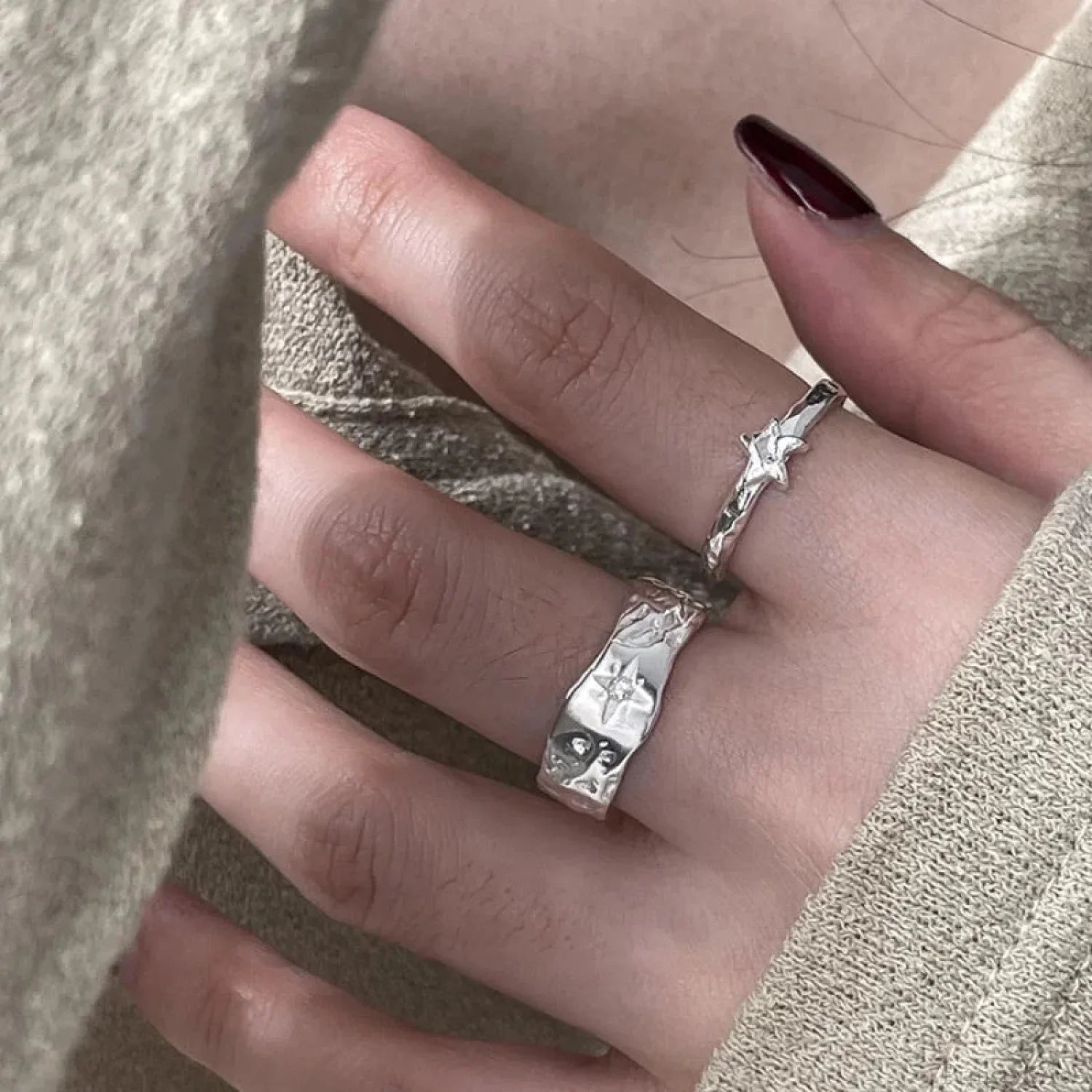 Y2K Rebel Unpredictable Star Gothic Ring