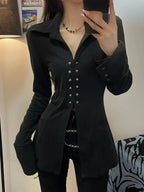 Y2k Slim Fit Gothic Blouse