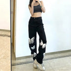 Y2K Vintage Black Wide Leg Jeans Pants