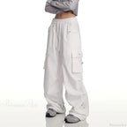Y2K White Cargo Baggy Pants