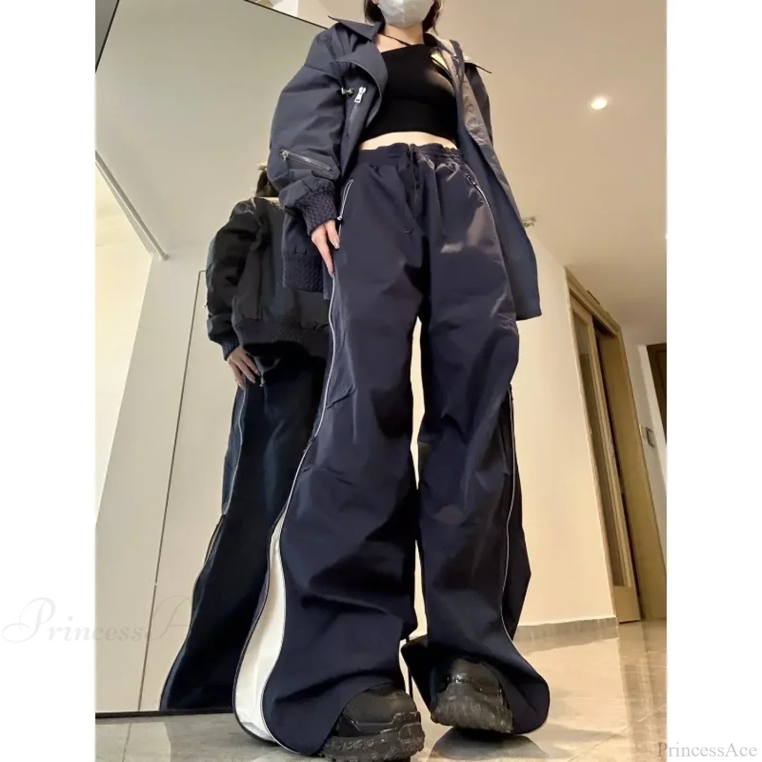 Y2K Wide Leg Cargo Sweatpants Pants