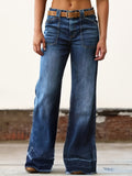 Mid Waist Boot Cut Jeans