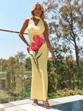 Yellow Backless Vacation Dress