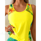 Yellow Cover Ups Bikini Two Piece Set