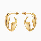 Glossy 18K Gold Plated Geometric Hoops