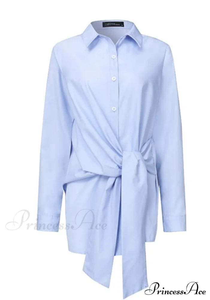 ZANZE SELF-TIE SHIRT - Plus Size
