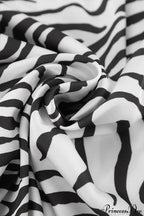 Zebra Print High Waist Draped Maxi Skirt