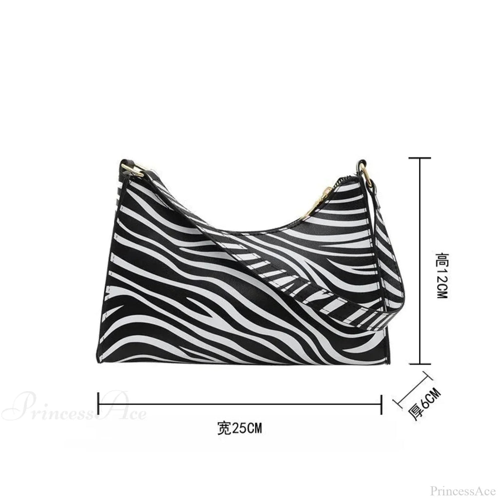 Zebra Print PU Leather Underarm Shoulder Bag