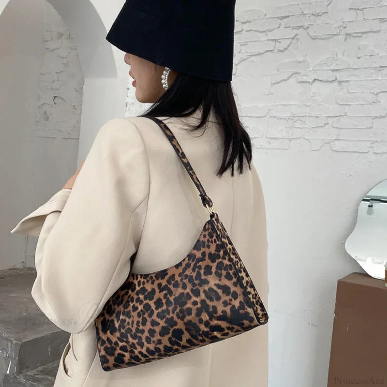 Zebra Print PU Leather Underarm Shoulder Bag