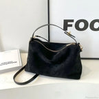 Zip Solid Sewing Thread PU High Capacity Shoulder Handbag