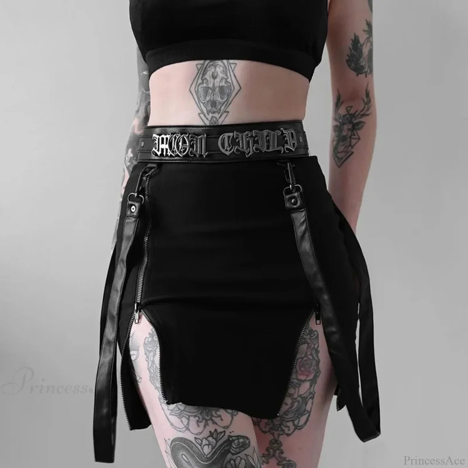 Zip Split High Waist Pencil Skirt